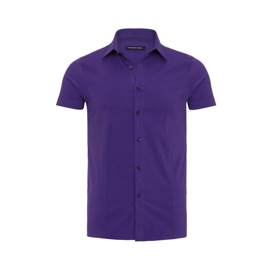 Red Bridge Mens Basic Design Slim Fit short-sleeved shirt purple