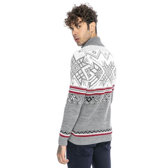 Red Bridge Mens knit sweater Norwegian sweater slim-fit stand-up collar Big Star