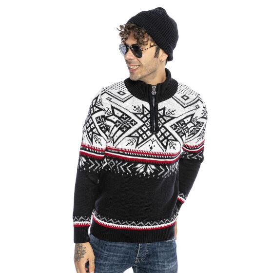 Red Bridge Mens knit sweater Norwegian sweater slim-fit stand-up collar Big Star