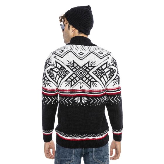 Red Bridge Mens knit sweater Norwegian sweater slim-fit stand-up collar Big Star