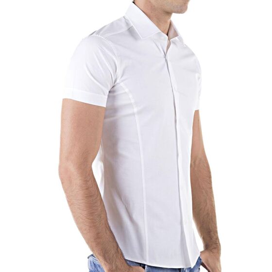 Red Bridge Mens basic design slim fit short-sleeved shirt white