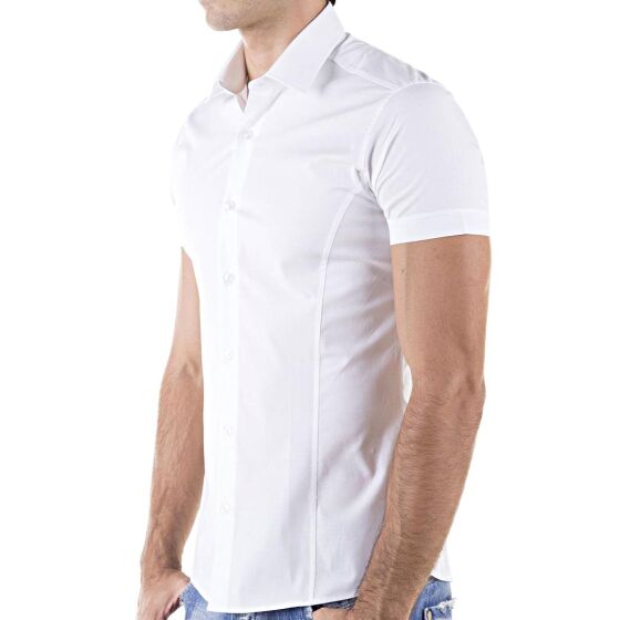 Red Bridge Mens basic design slim fit short-sleeved shirt white