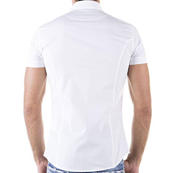 Red Bridge Mens basic design slim fit short-sleeved shirt white