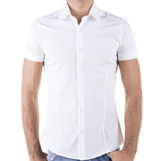 Red Bridge Mens Basic Design Slim Fit Short Sleeve Shirt White XL