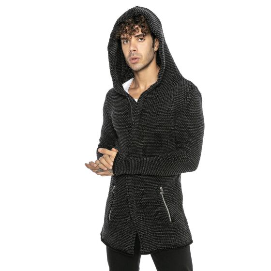 Red Bridge Mens Cardigan Hoodie Sweat Jacket Shield Anthracite XXL