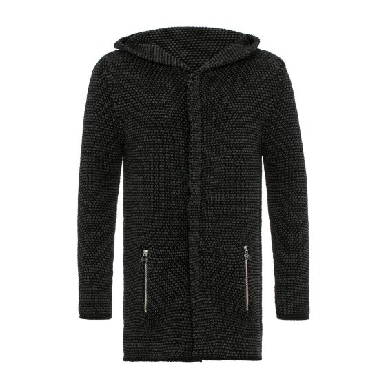 Red Bridge Mens Cardigan Hoodie Sweat Jacket Shield Anthracite XXL