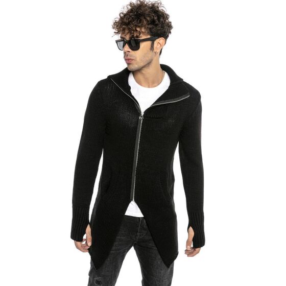 Red Bridge Mens Cardigan Hoodie Long Asymmetric Cut Cardigan