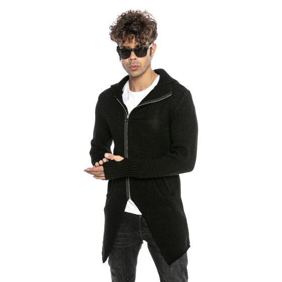 Red Bridge Mens Cardigan Hoodie Long Asymmetric Cut Cardigan