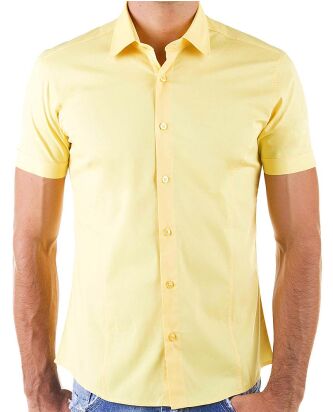 Red Bridge Herren Basic Design Slim Fit kurzarm Hemd gelb