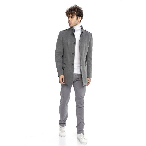 Red Bridge Mens Coat Trench Coat Jacket Wool Jacket Slim-Fit Transformable