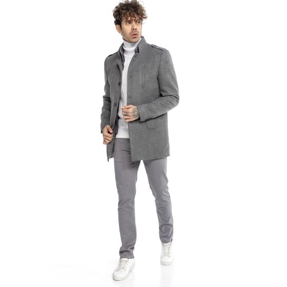 Red Bridge Mens Coat Trench Coat Jacket Wool Jacket Slim-Fit Transformable