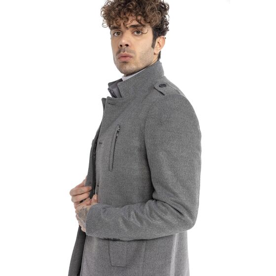 Red Bridge Mens Coat Trench Coat Jacket Wool Jacket Slim-Fit Transformable