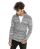 Red Bridge Mens Cardigan with Stand-up Collar Inside Checked Gray XL