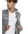 Red Bridge Mens Cardigan with Stand-up Collar Inside Checked Gray XXL
