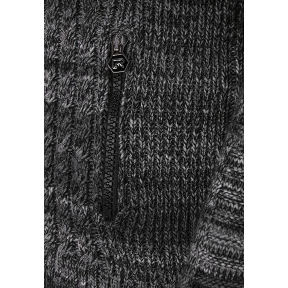 Red Bridge Mens cardigan with stand-up collar and hood Venom