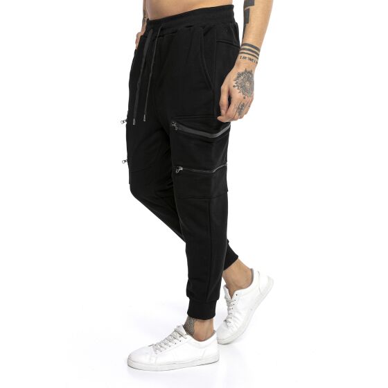 Red Bridge Herren Jogginghose Cargo Freizeit-Hose Sweat-Pants double Zipper