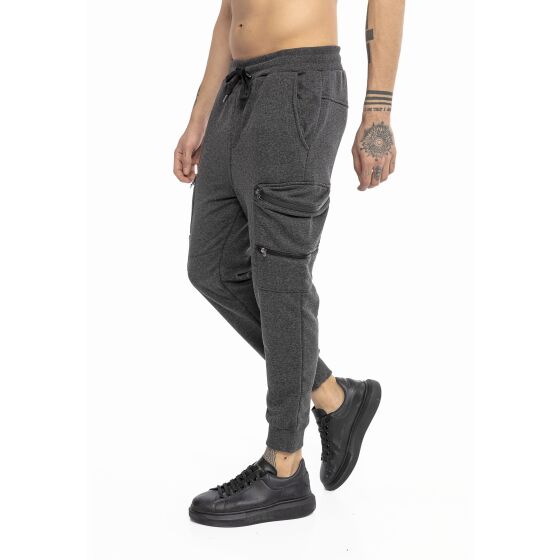 Red Bridge Herren Jogginghose Cargo Freizeit-Hose Sweat-Pants double Zipper