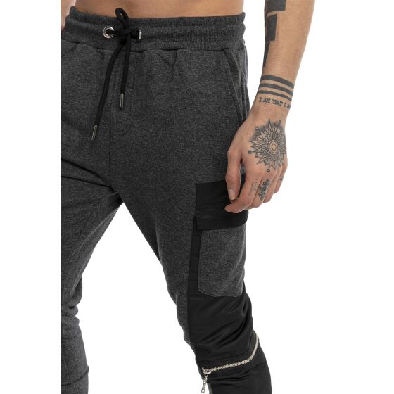 Red Bridge Herren Jogginghose Cargo Freizeit-Hose Sweat-Pants Material Mix