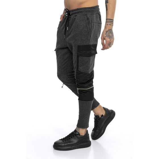 Red Bridge Herren Jogginghose Cargo Freizeit-Hose Sweat-Pants Material Mix