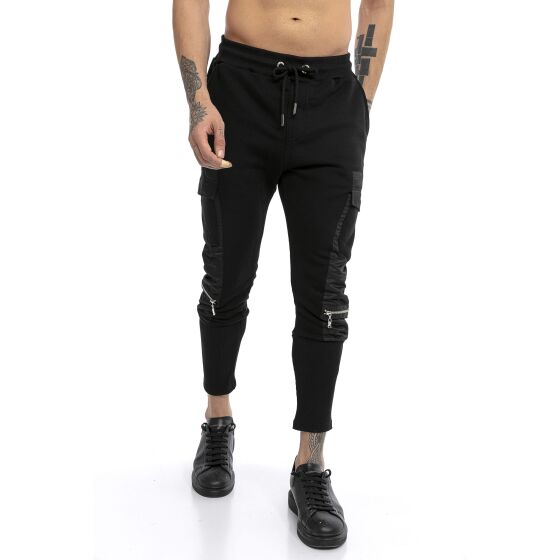 Red Bridge Herren Jogginghose Cargo Freizeit-Hose Sweat-Pants Material Mix