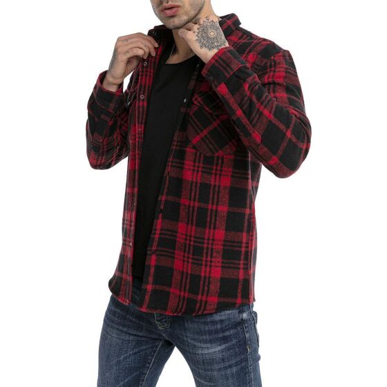 Red Bridge Mens Shirt Casual Plaid Shirts Modern Fit Long Sleeve Checked