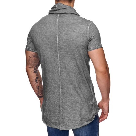 Red Bridge Herren Oversized Wide Collar Vintage T-Shirt dunkelgrau