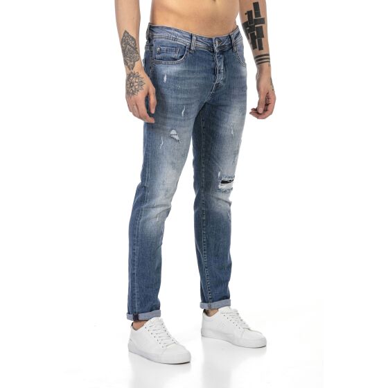 Red Bridge Mens Denim Pants Faded Destroyed