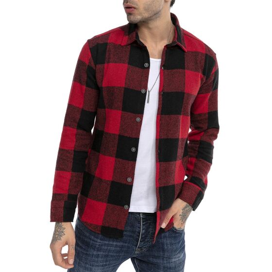 Red Bridge Mens Shirt Casual Plaid Shirts Modern Fit Long Sleeve Checked