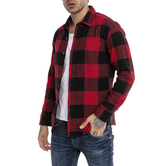 Red Bridge Mens Shirt Casual Plaid Shirts Modern Fit Long Sleeve Checked