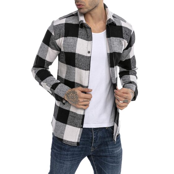 Red Bridge Mens Shirt Casual Plaid Shirts Modern Fit Long Sleeve Checked