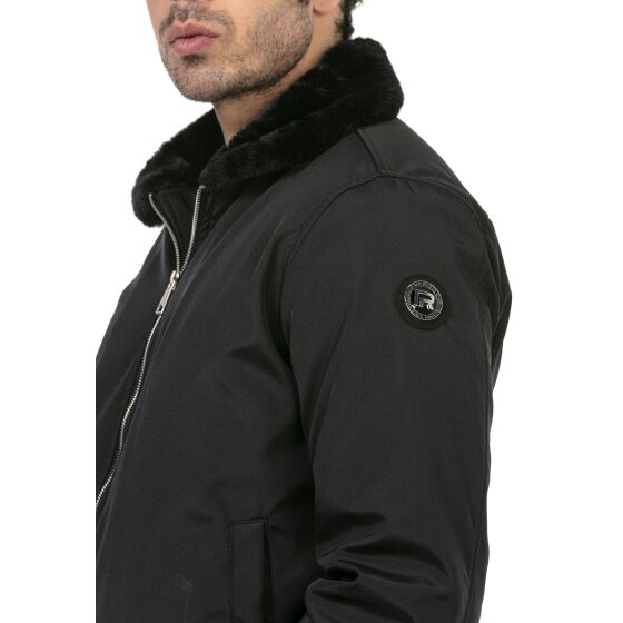 Red Bridge Herren Jacke Bomberjacke Fliegerjacke Basic Fur Schwarz XXL