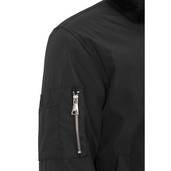 Red Bridge Herren Jacke Bomberjacke Fliegerjacke Basic Fur Schwarz XXL