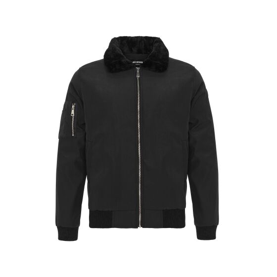 Red Bridge Mens Bomber Jacket Aviator Jacket Basic Fur Black XXL