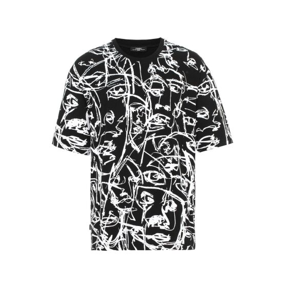 Red Bridge Mens Oversized Abstract T-Shirt