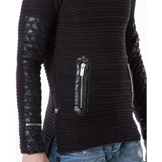 Red Bridge Long Oversized Herren Strickpullover anthrazit