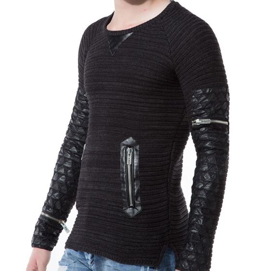 Red Bridge Long Oversized Mens Knit Sweater anthracite
