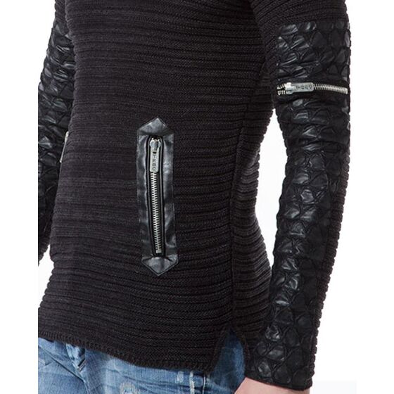 Red Bridge Long Oversized Mens Knit Sweater anthracite