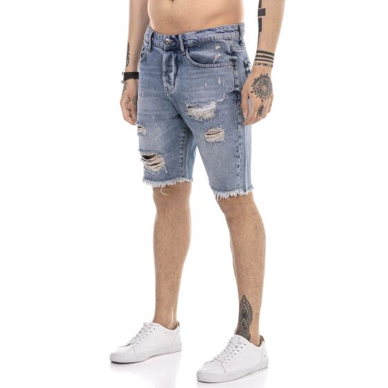 Red Bridge Herren Jeans Shorts Kurze Hose Denim Capri Distressed Basic