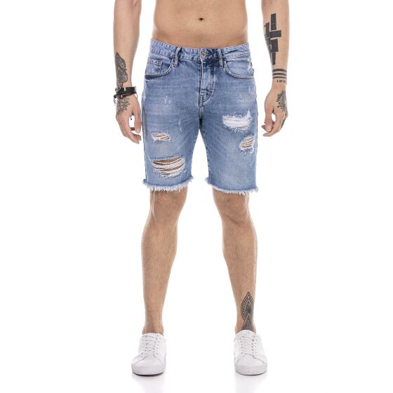 Red Bridge Herren Jeans Shorts Kurze Hose Denim Capri Distressed Basic