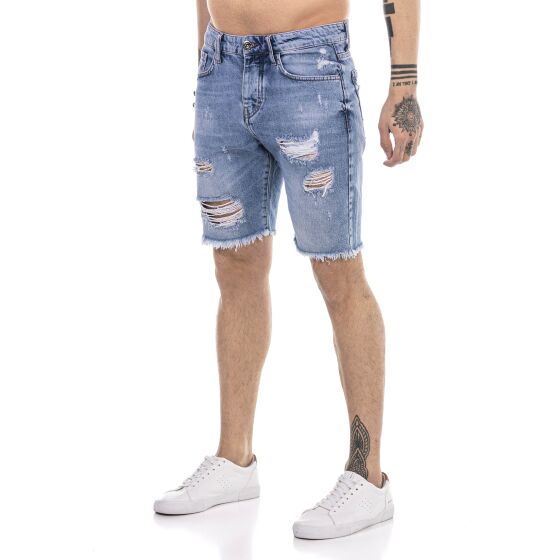 Red Bridge Herren Jeans Shorts Kurze Hose Denim Capri Distressed Basic