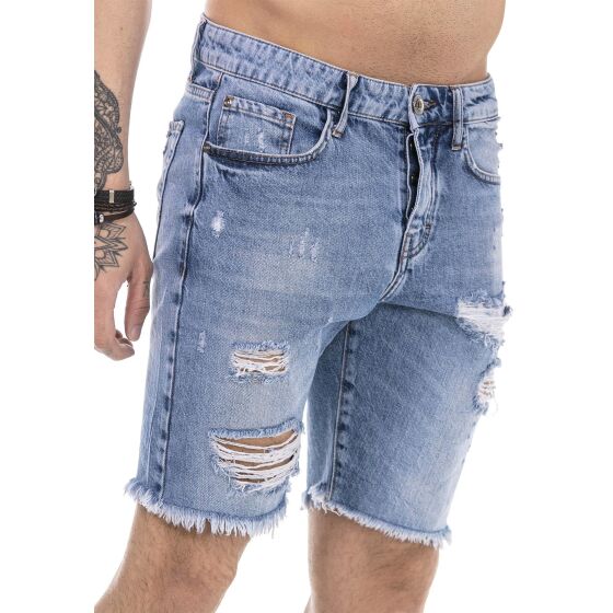 Red Bridge Herren Jeans Shorts Kurze Hose Denim Capri Distressed Basic