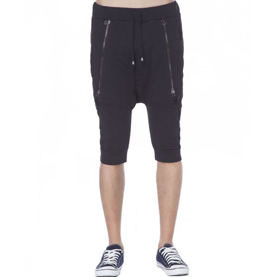 Red Bridge Herren Zipped Baggy Capri Shorts Jogginghose Pants schwarz