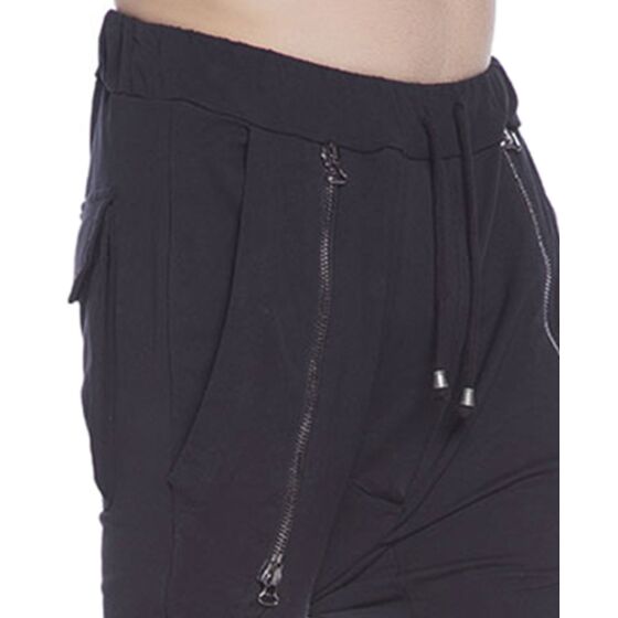 Red Bridge Herren Zipped Baggy Capri Shorts Jogginghose Pants schwarz