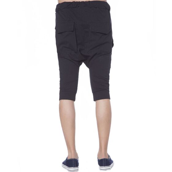 Red Bridge Mens Zipped Baggy Capri Shorts Sweatpants Pants Black