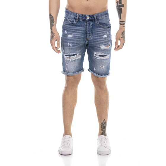 Red Bridge Mens Jeans Shorts Shorts Denim Capri Distressed Basic Blue W30