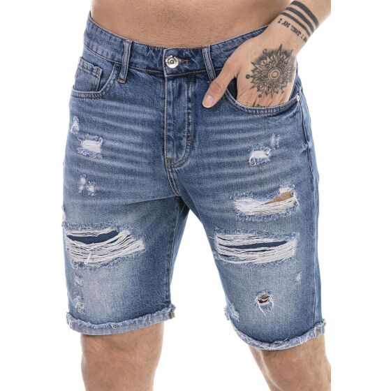 Red Bridge Mens Jeans Shorts Shorts Denim Capri Distressed Basic Blue W30
