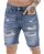 Red Bridge Herren Jeans Shorts Kurze Hose Denim Capri Distressed Basic Blau W30