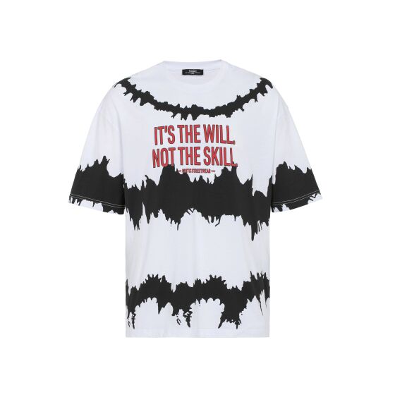 Red Bridge Mens Oversized Contrast Will Not Skill T-Shirt