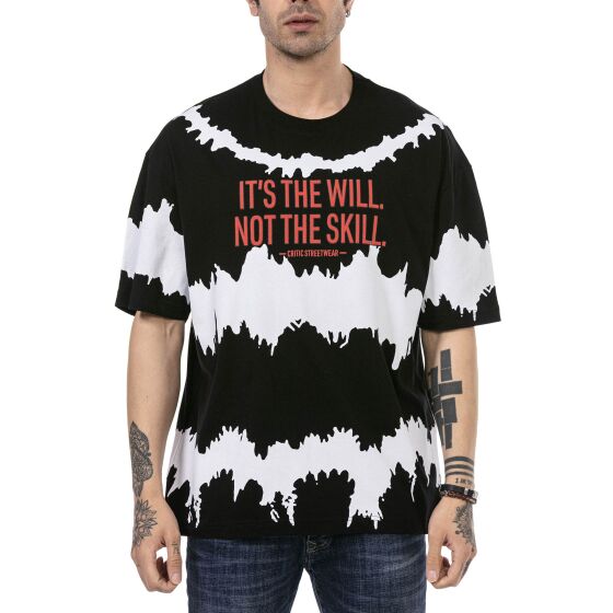 Red Bridge Mens Oversized Contrast Will Not Skill T-Shirt