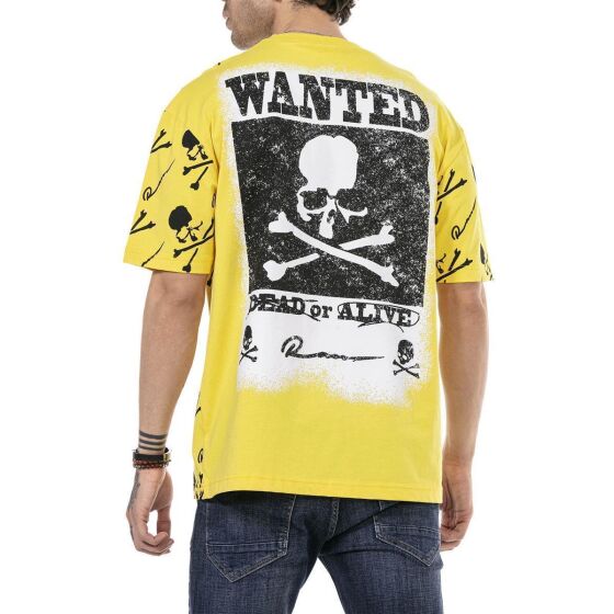 Red Bridge Mens Oversized Wanted Dead or Alive T-Shirt